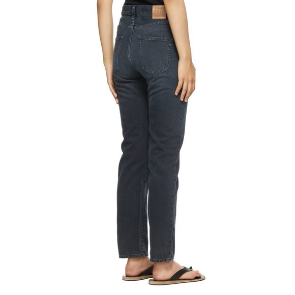 TOTEME Faded Cotton Regular-Fit Straight-Leg Denim Jeans (Vintage Black) - Picture 5 of 16